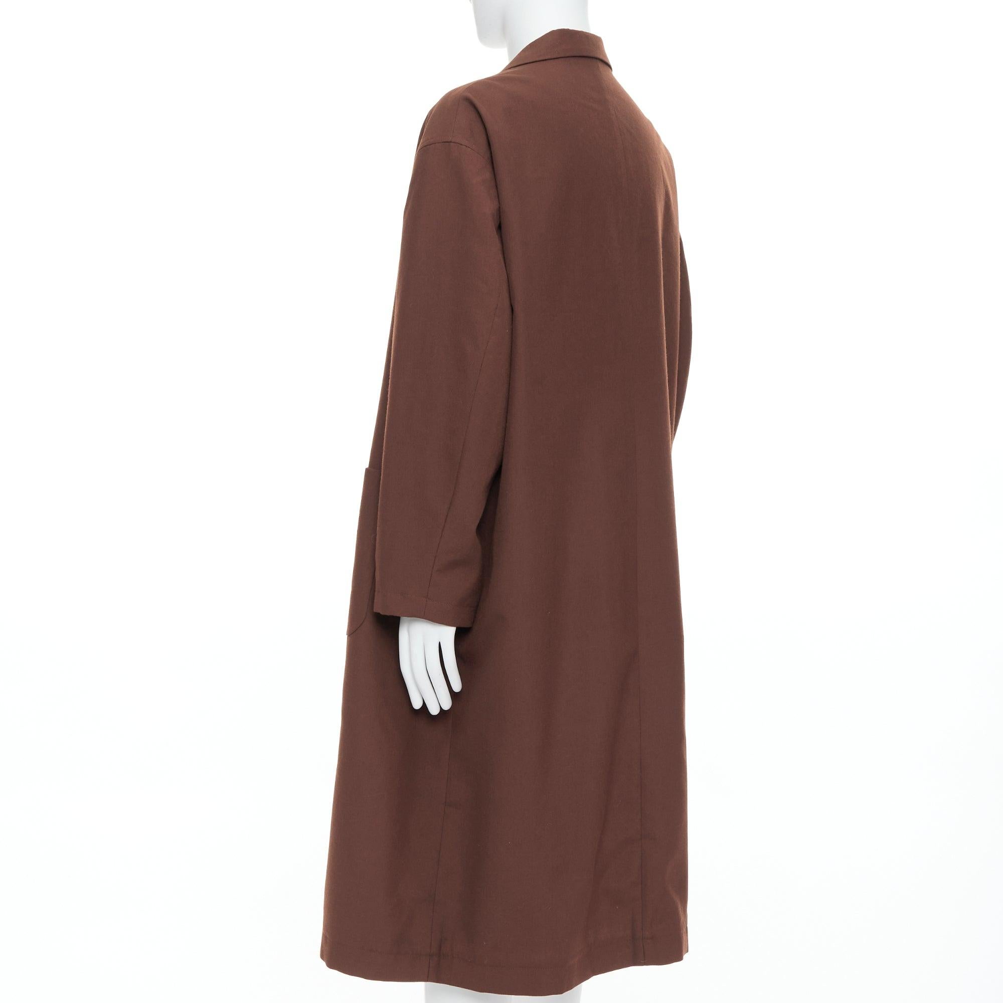 Yohji Yamamoto Y's marrone in lana e mohair monopetto lungo e boxy JP3 L. in vendita 1