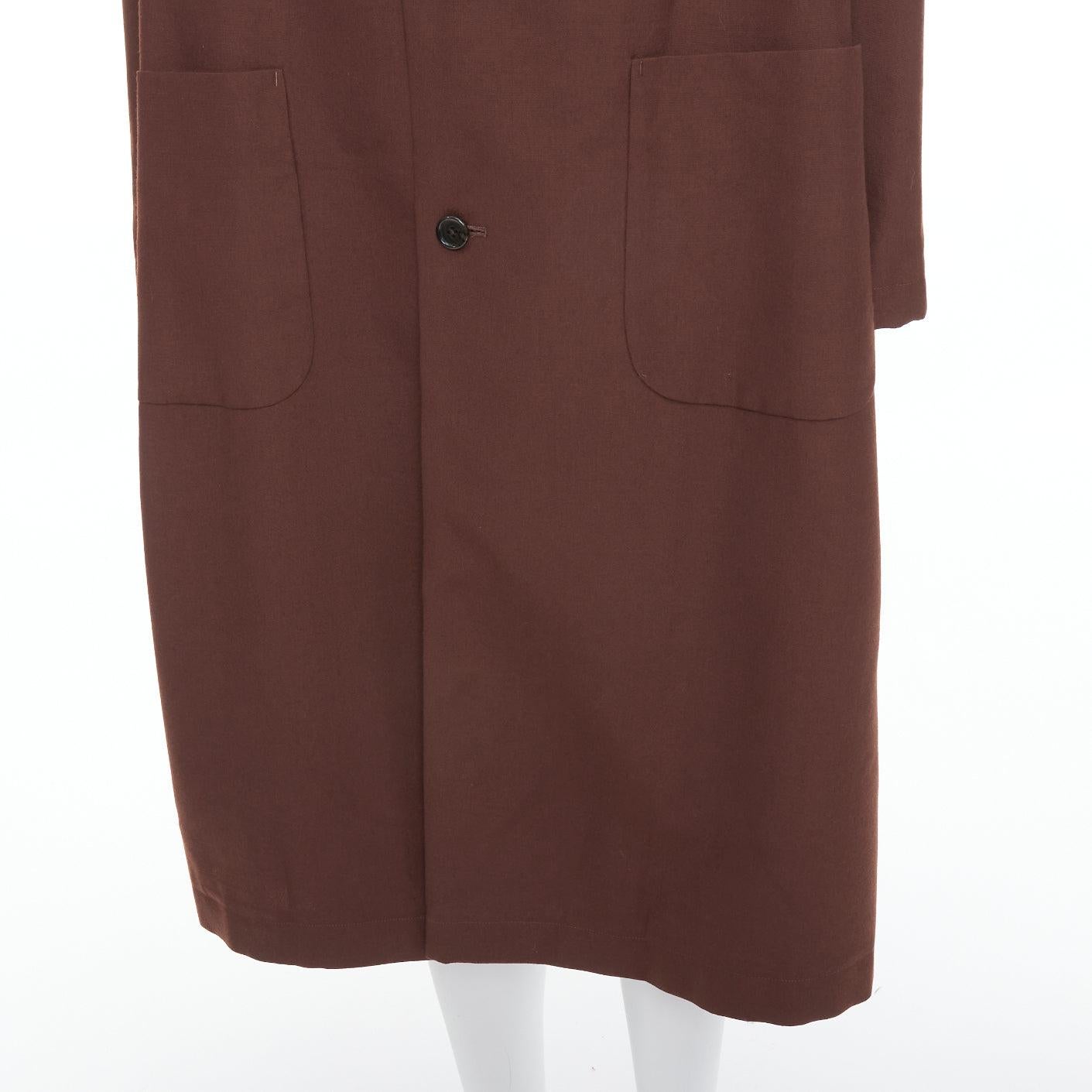 Yohji Yamamoto Y's marrone in lana e mohair monopetto lungo e boxy JP3 L. in vendita 2