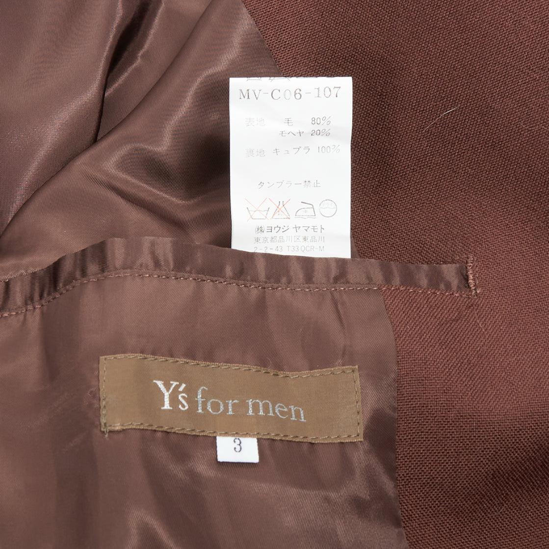Yohji Yamamoto Y's marrone in lana e mohair monopetto lungo e boxy JP3 L. in vendita 3