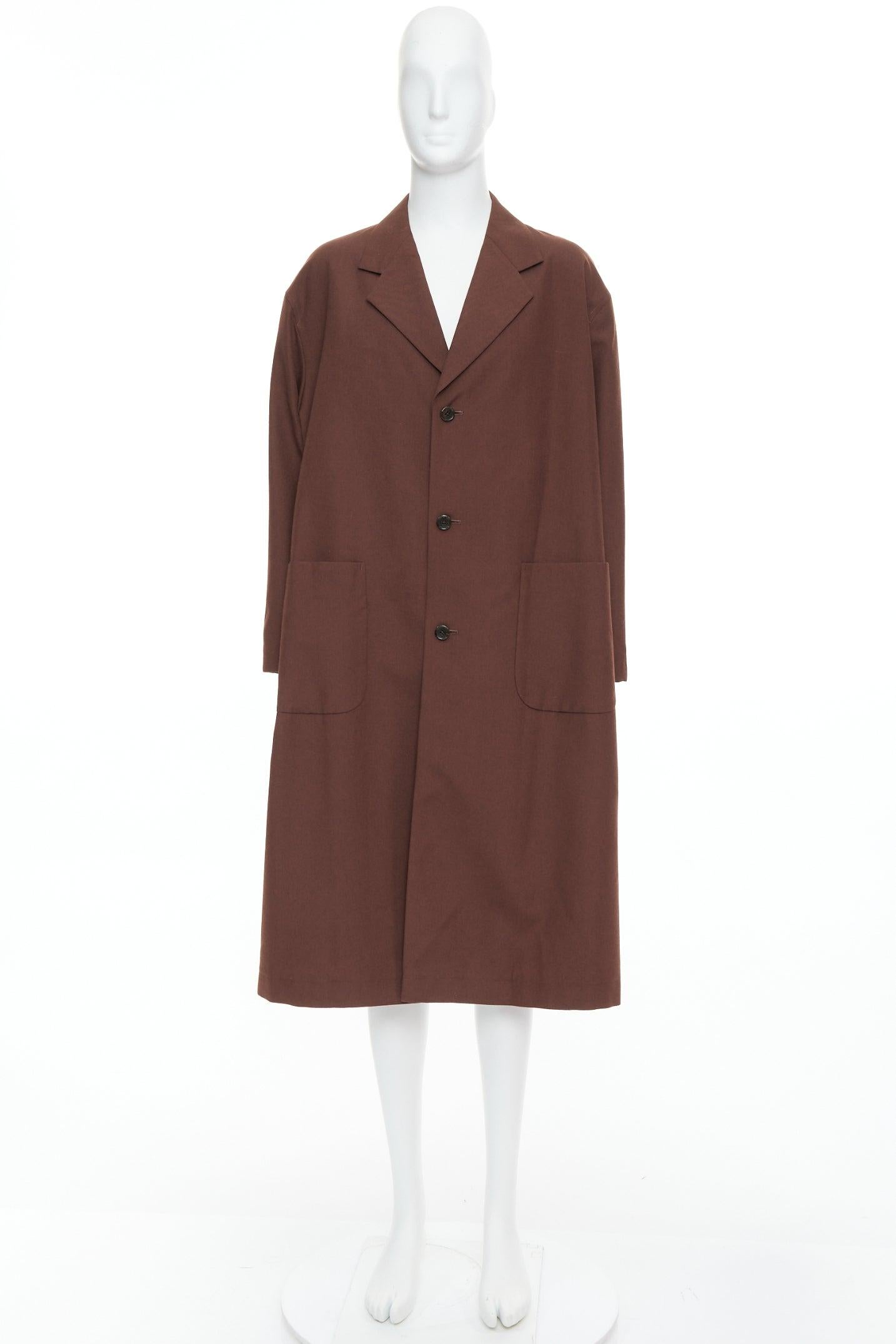 Yohji Yamamoto Y's marrone in lana e mohair monopetto lungo e boxy JP3 L. in vendita 4