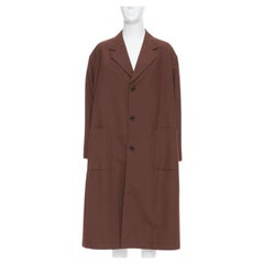 YOHJI YAMAMOTO Y's brown wool mohair single breast long boxy coat JP3 L