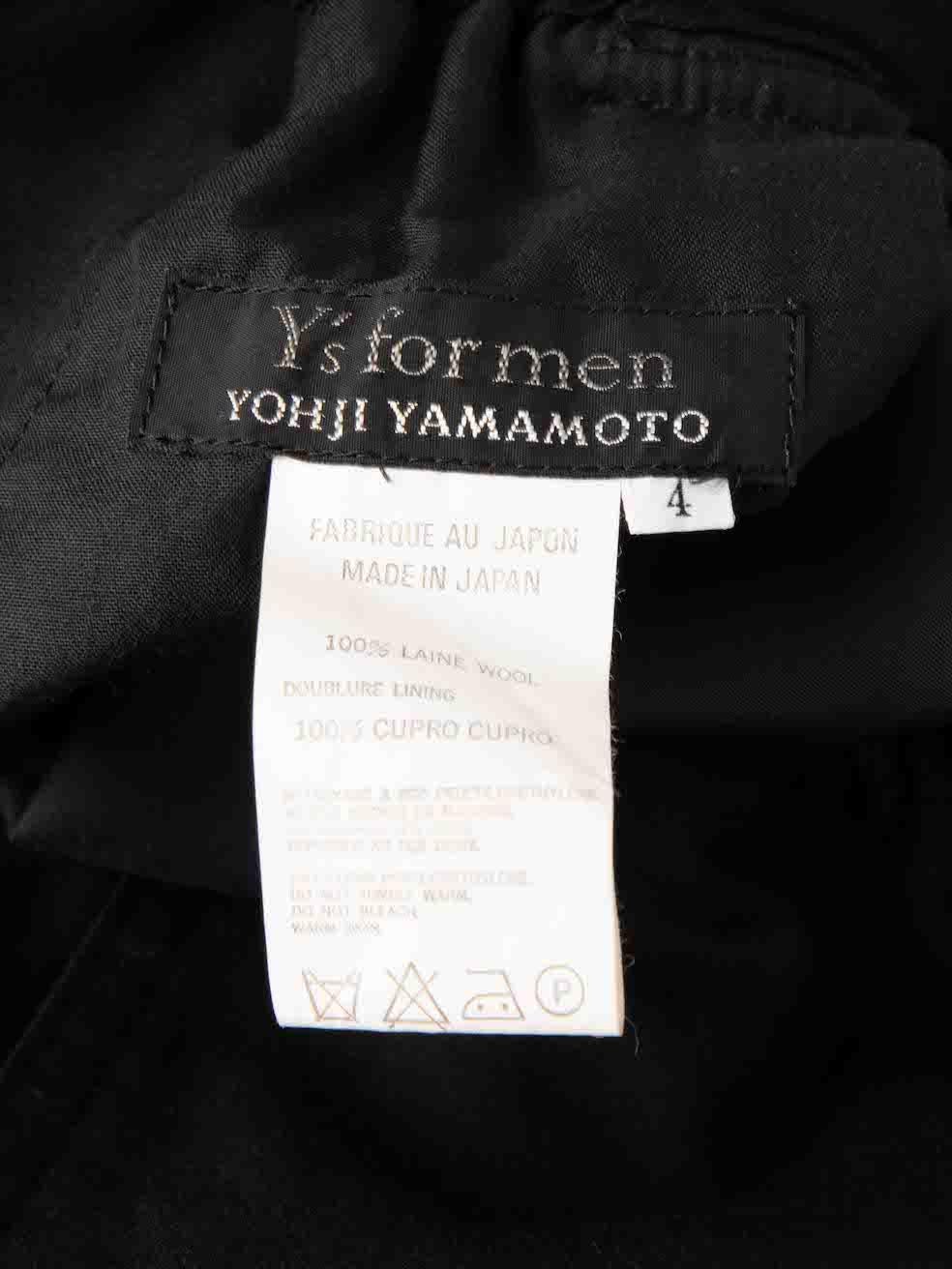 Yohji Yamamoto Y's by Yohji Yamamoto Black Straight Leg Trousers Size L For Sale 1
