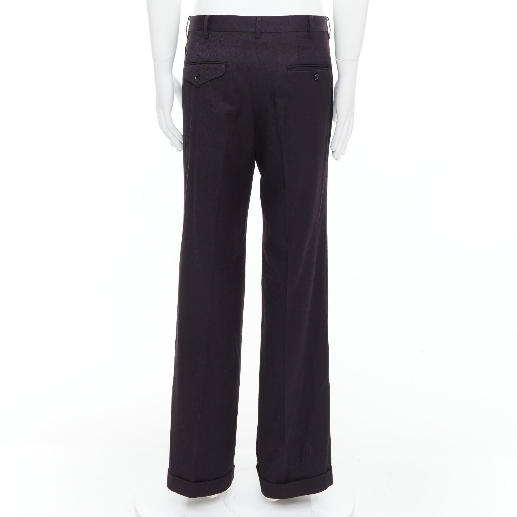 De los hombres Pantalones anchos YOHJI YAMAMOTO Y's en mezcla de algodón y lana marrón oscuro JP4 XL en venta