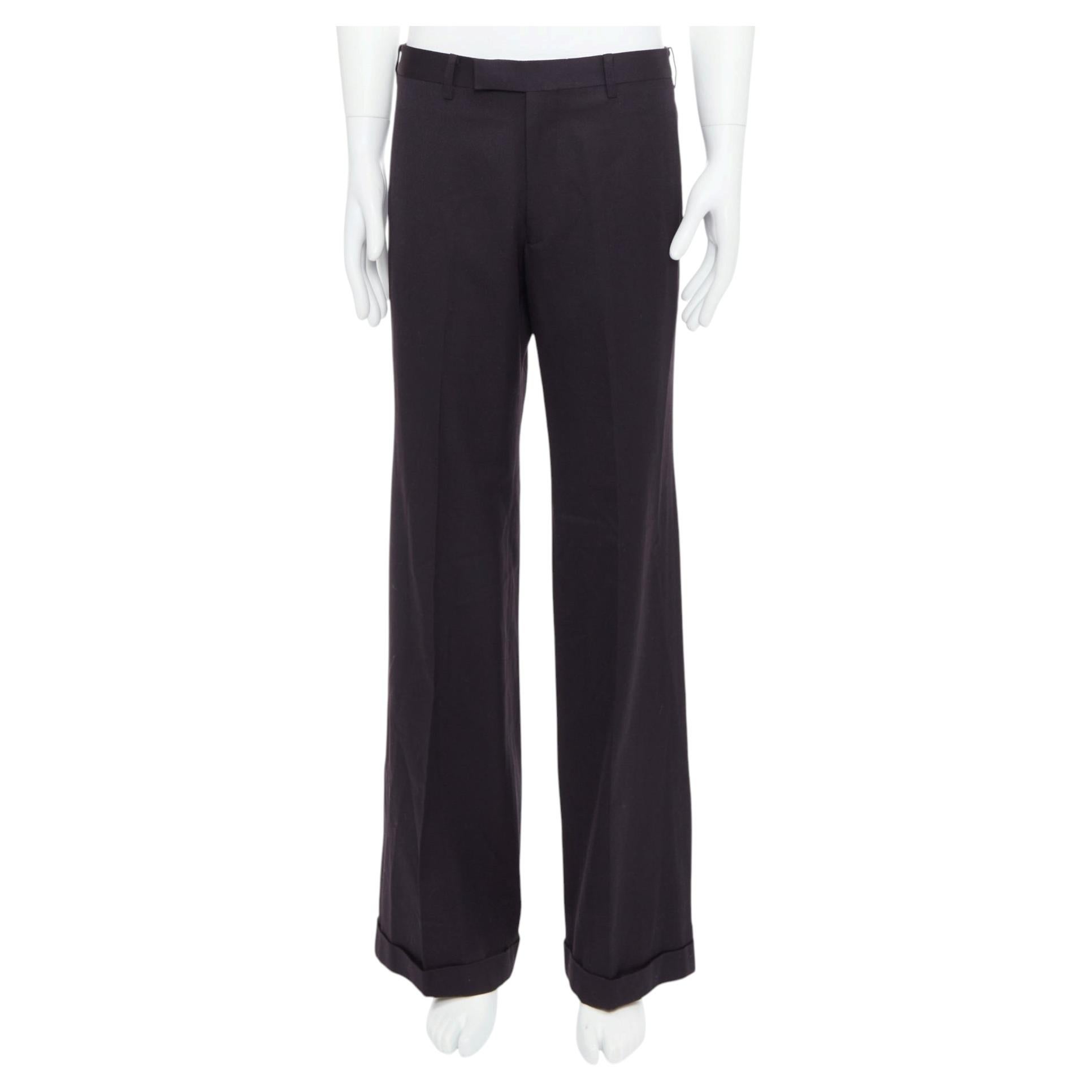 YOHJI YAMAMOTO Y's dark brown wool cotton blend wide pants JP4 XL For Sale
