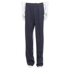 YOHJI YAMAMOTO Y's Pantalon effilé plissé en laine bleu grisâtre JP4 XL