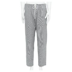 YOHJI YAMAMOTO Y's navy grey cotton white drawstring wide pants JP3 L