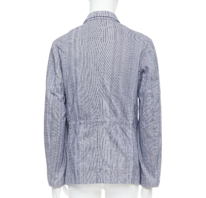 Yohji Yamamoto Y's giacca blazer in cotone blu lavato con coulisse in vita JP3 L. in vendita 1