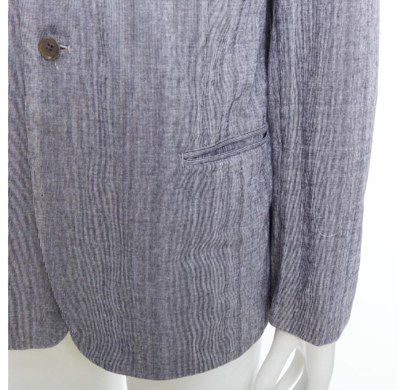 Yohji Yamamoto Y's giacca blazer in cotone blu lavato con coulisse in vita JP3 L. in vendita 3