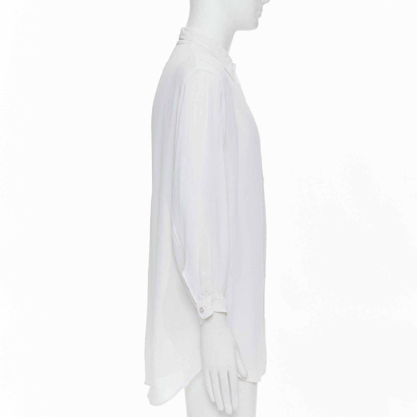 Yohji Yamamoto Y's camicia bianca in seta con manica a giro M In condizioni ottime in vendita a Hong Kong, NT