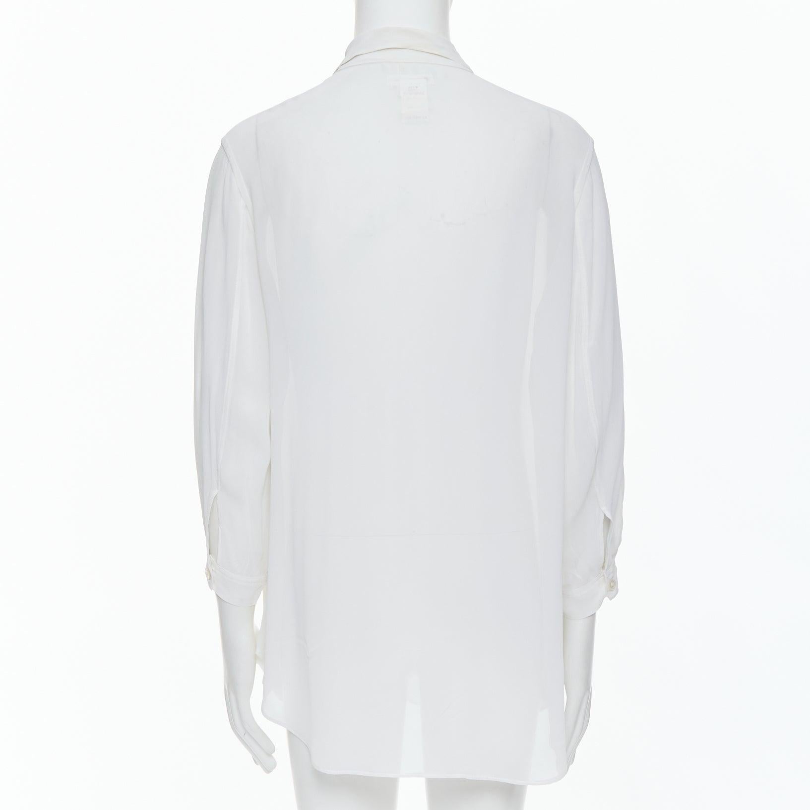 Uomo Yohji Yamamoto Y's camicia bianca in seta con manica a giro M in vendita