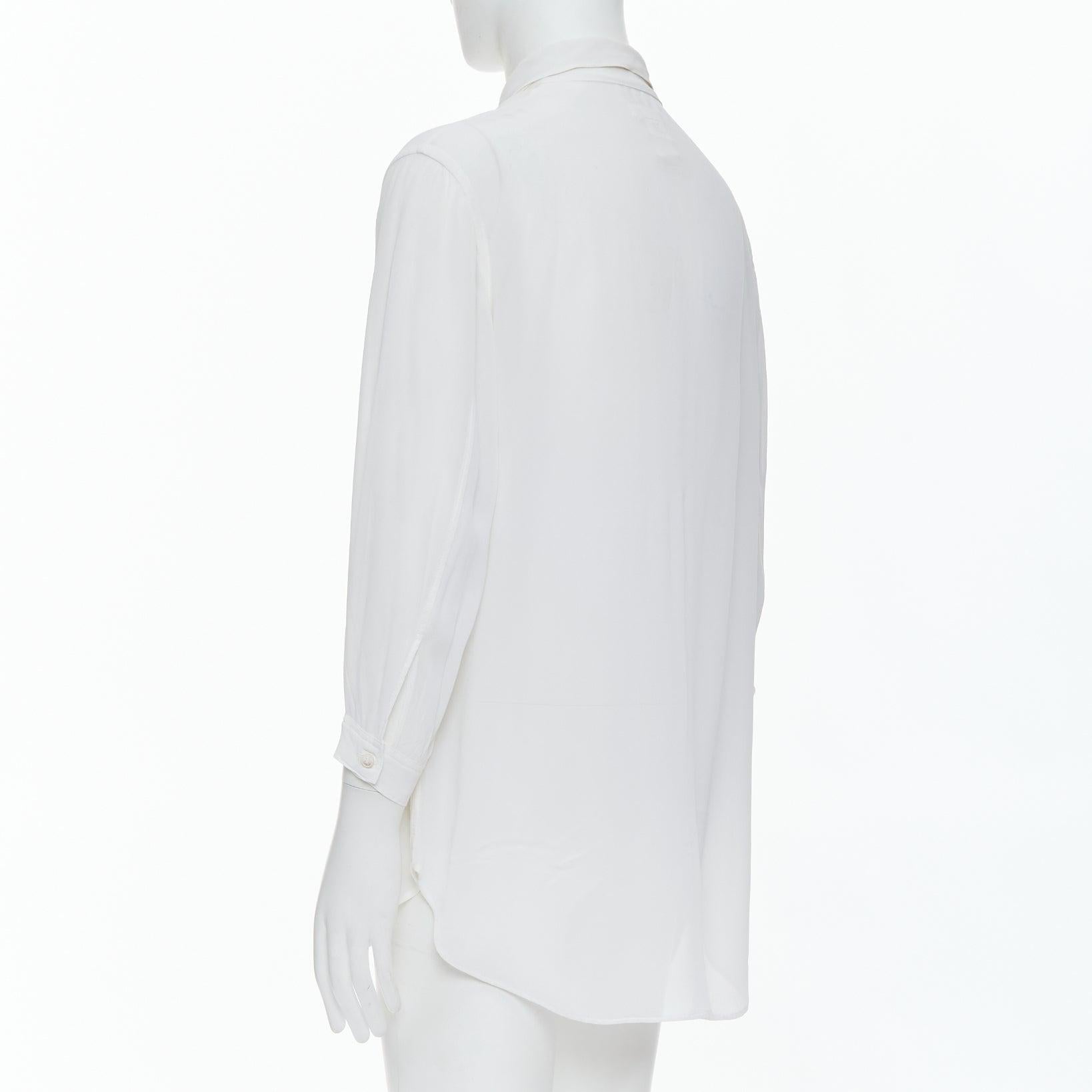 Yohji Yamamoto Y's camicia bianca in seta con manica a giro M in vendita 1