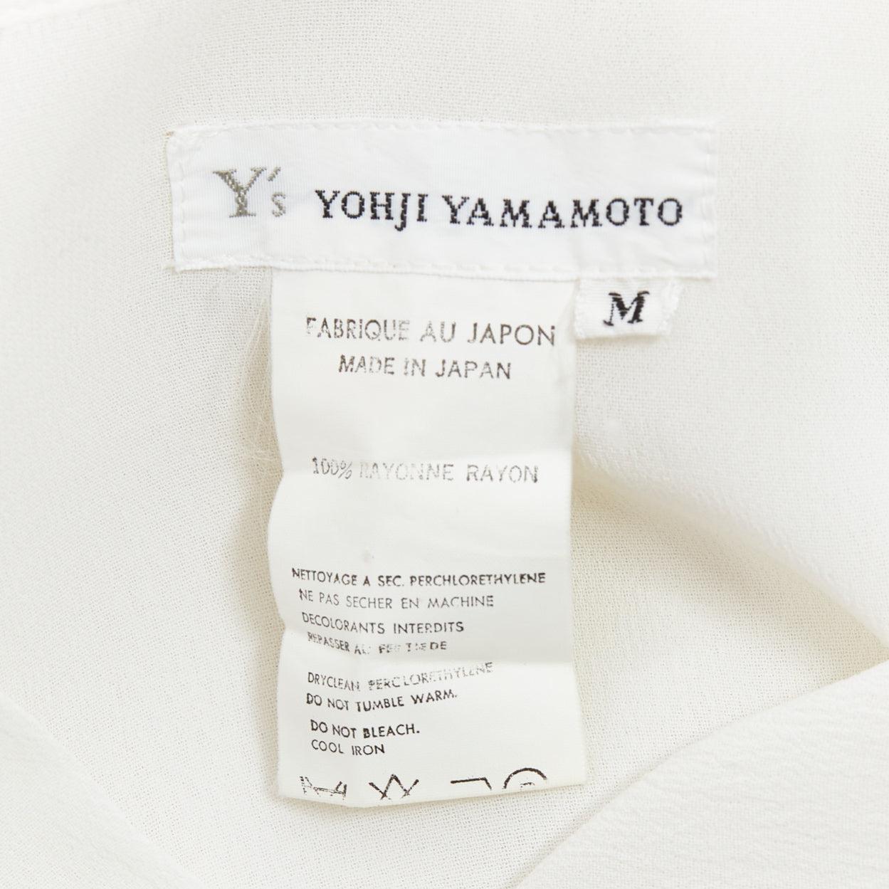 Yohji Yamamoto Y's camicia bianca in seta con manica a giro M in vendita 3