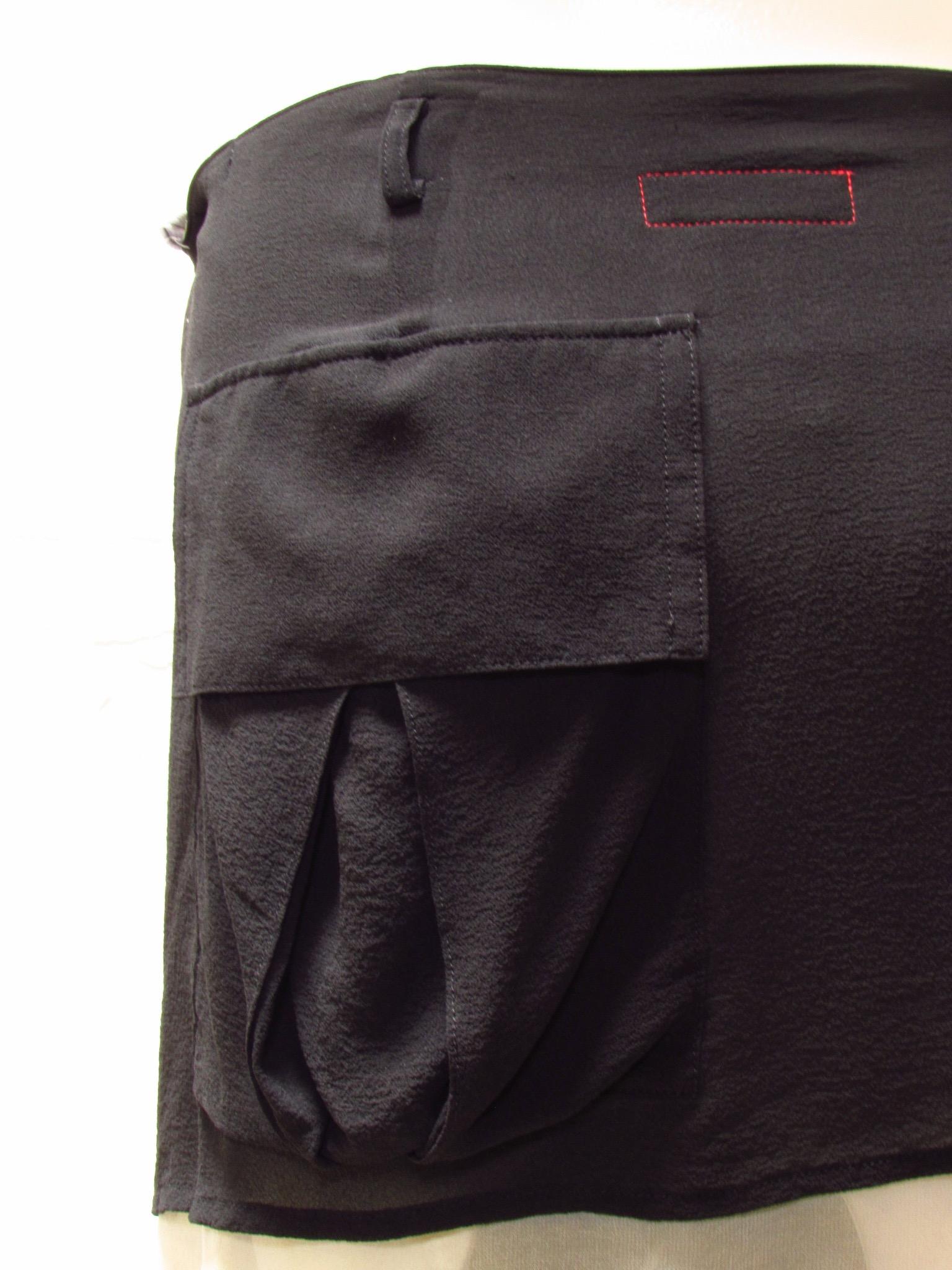Black Yohji Yamamoto Y's Wrap Skirt For Sale
