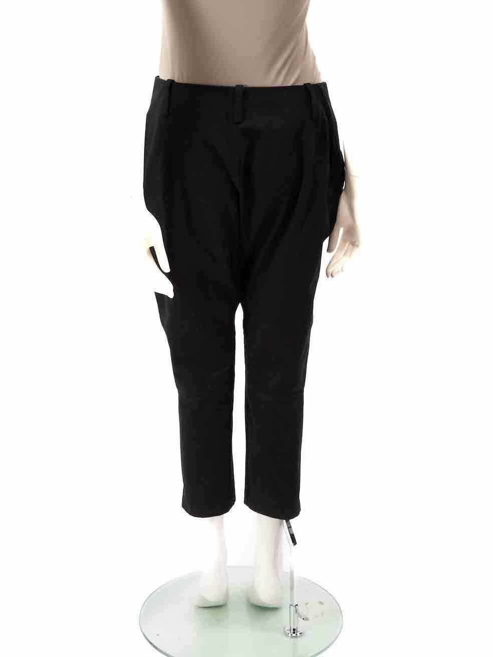 Yohji Yamamoto Y's Yohji Yamamoto Black Slim Fit Cropped Trousers Size S In Excellent Condition For Sale In London, GB