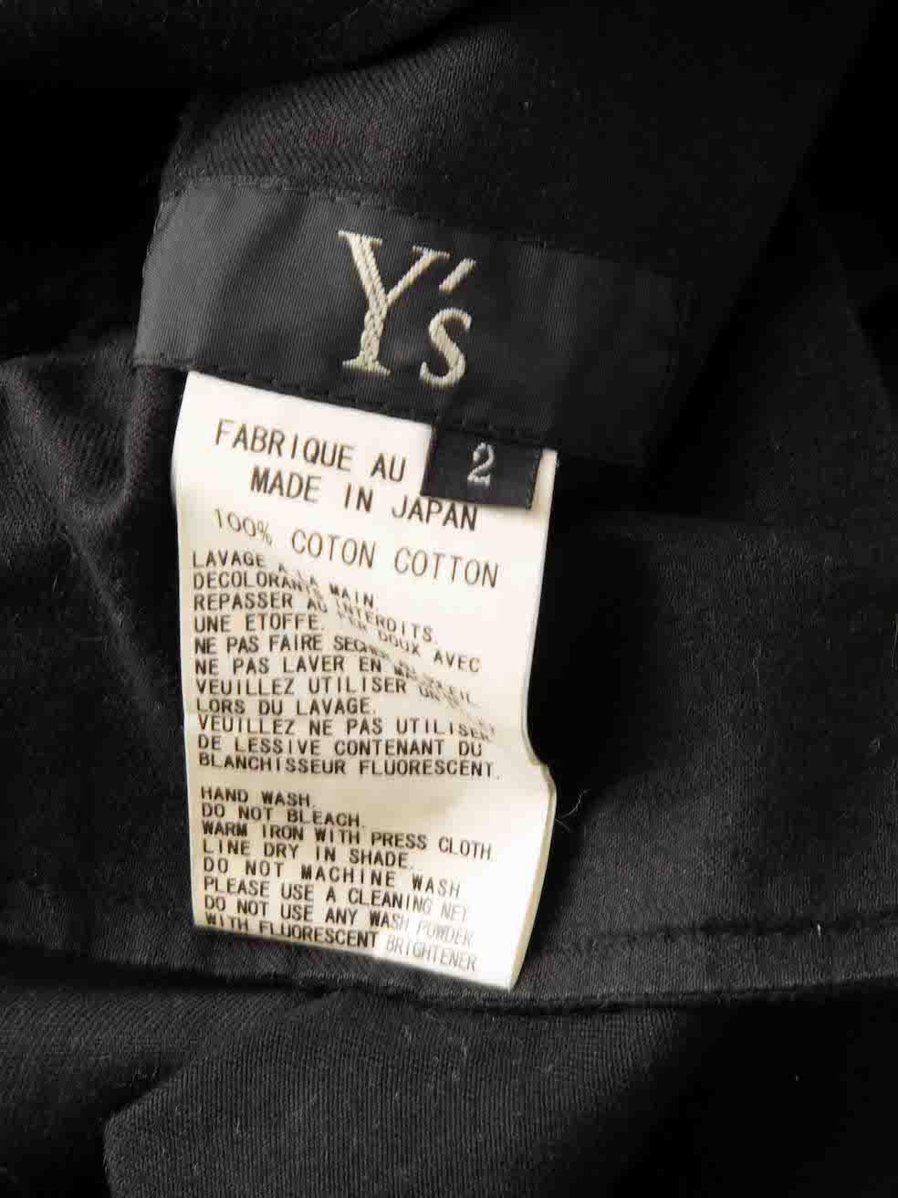 Women's Yohji Yamamoto Y's Yohji Yamamoto Black Slim Fit Cropped Trousers Size S For Sale