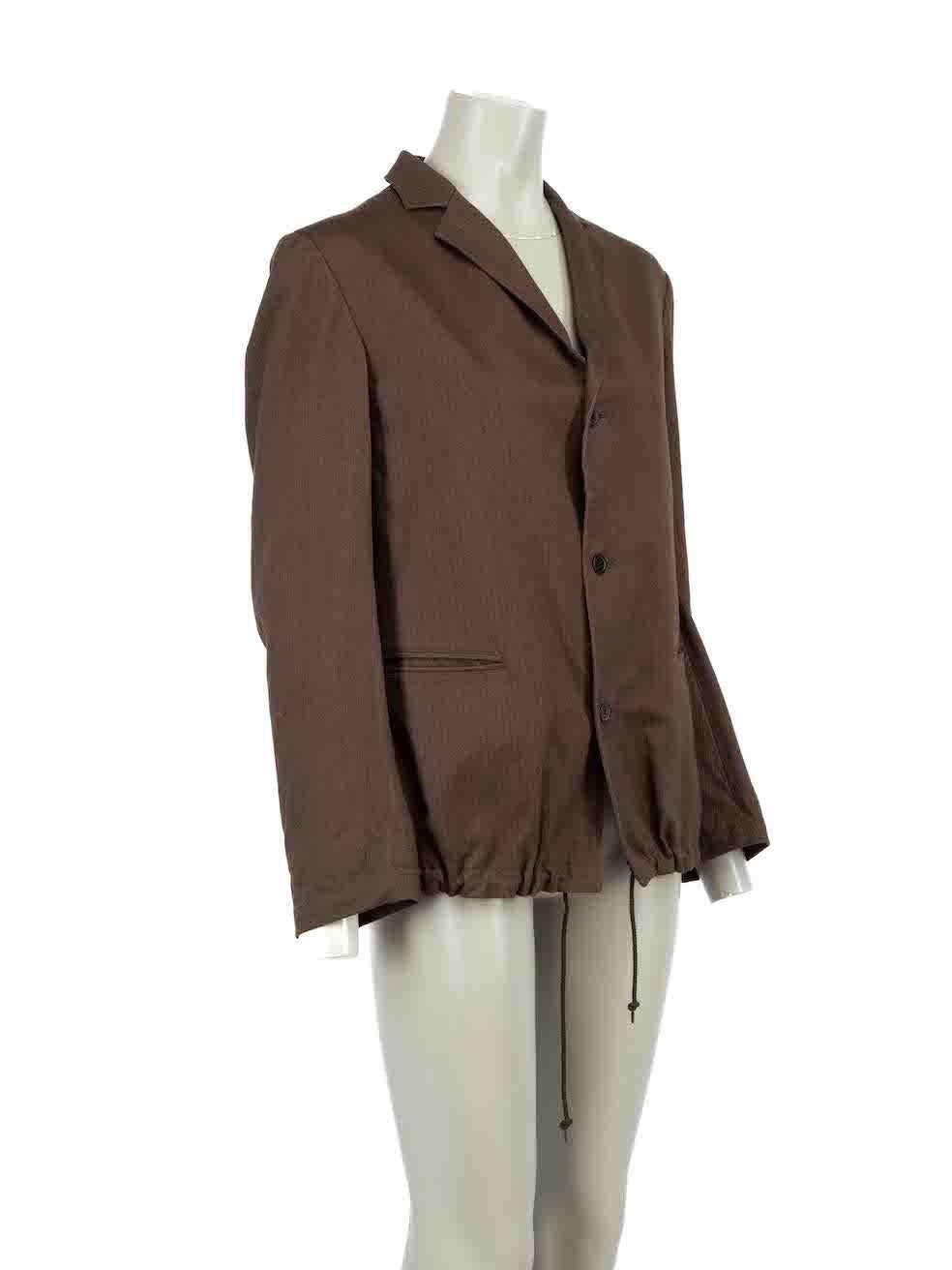 CONDITION is Very good. Hardly any visible wear to jacket is evident on this used Y's Yohji Yamamoto designer resale item.

Details
Brown
Cotton
Utility jacket
Herringbone pattern
Front button up closure
2x Front side pockets
Drawstring hemline
Made