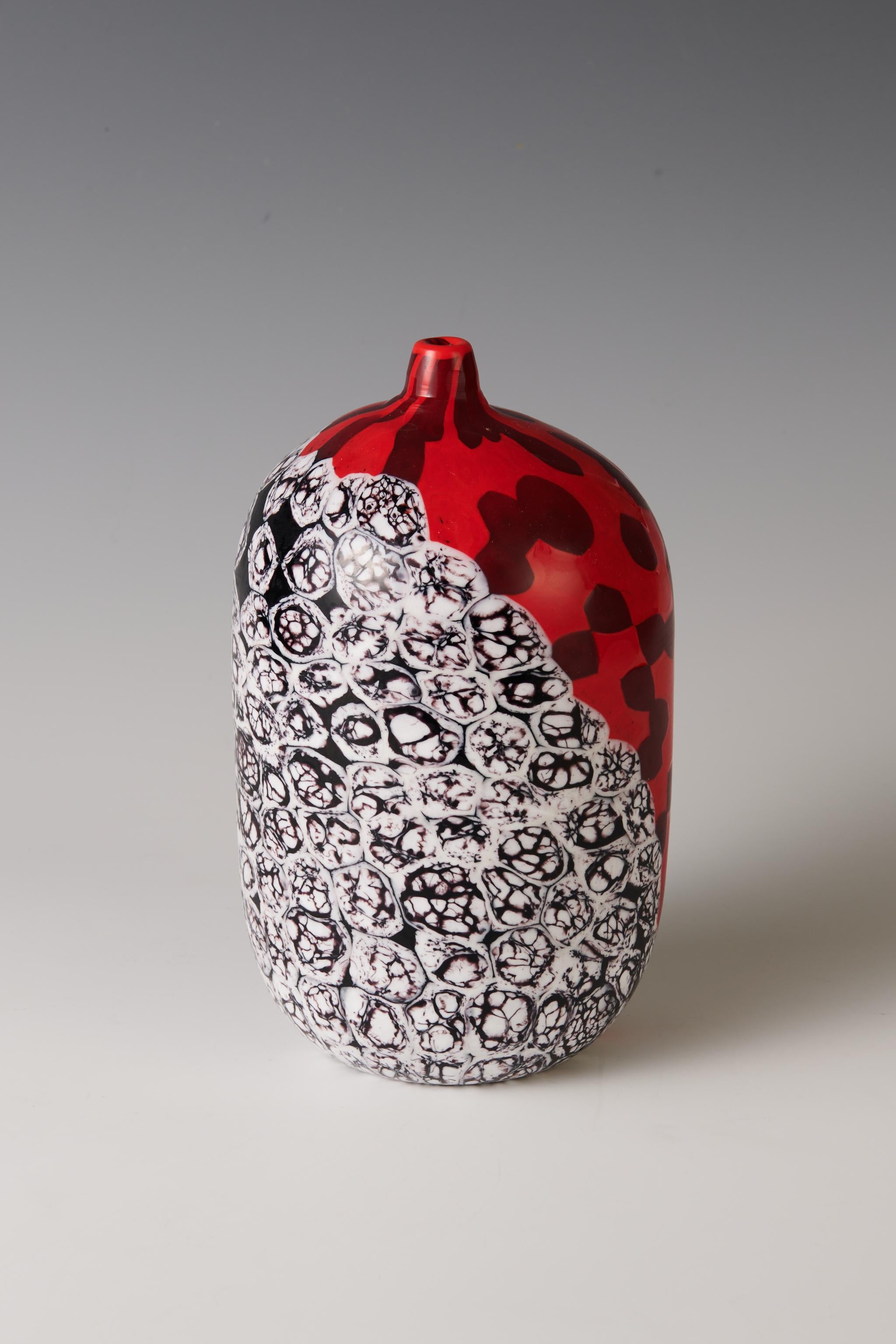 Contemporary Yoichi Ohira. A unique 'Finestre Rosse' vase, 2001 For Sale