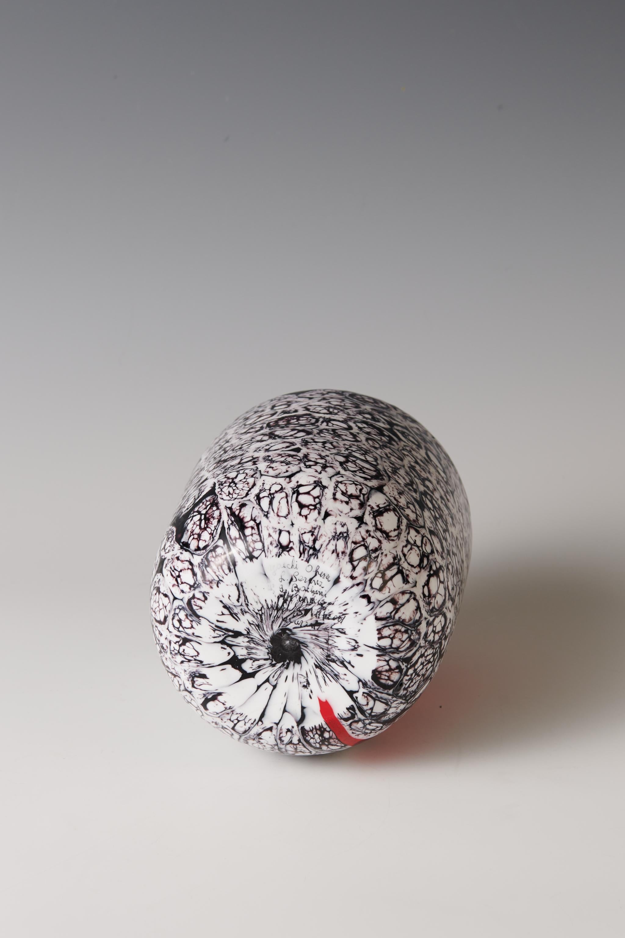 Murano Glass Yoichi Ohira. A unique 'Finestre Rosse' vase, 2001 For Sale