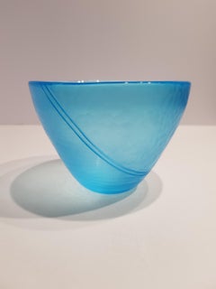 Yoichi Ohira Battuto Murano Art Glass Vase Carved Italian Mid Century Modern