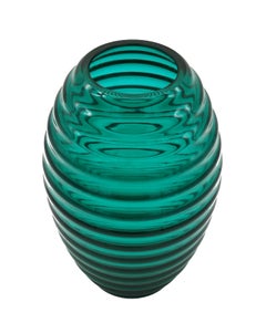 Yoichi Ohira für Vetreria De Majo Grüne Glasvase aus Glas, Italien 1989