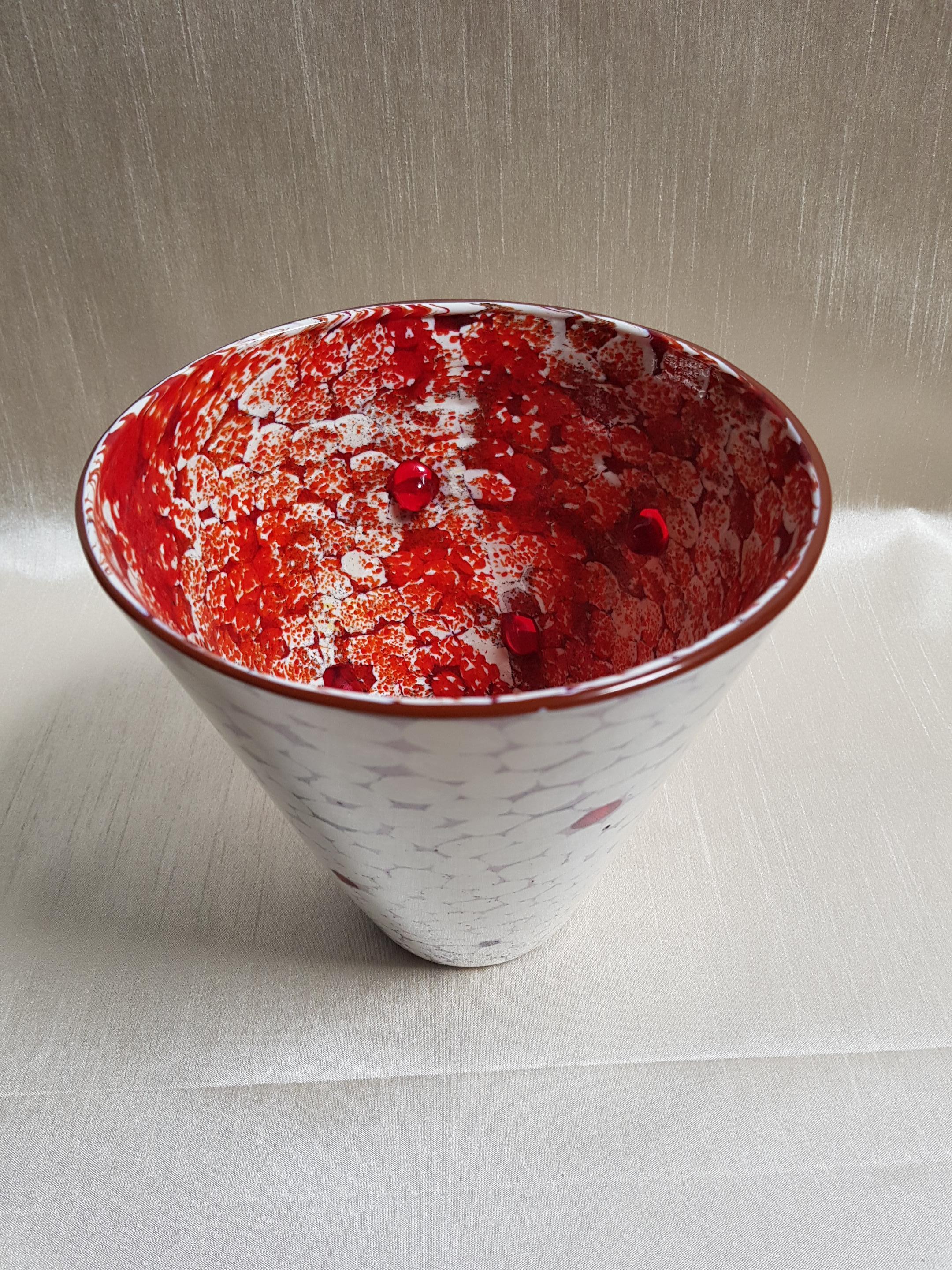 Italian Yoichi Ohira Murano Art Glass Vase Mosaic Murrine Sporgenti Unique L. Serena For Sale
