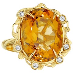 Yoki Citrine Diamond Yellow Gold Ring
