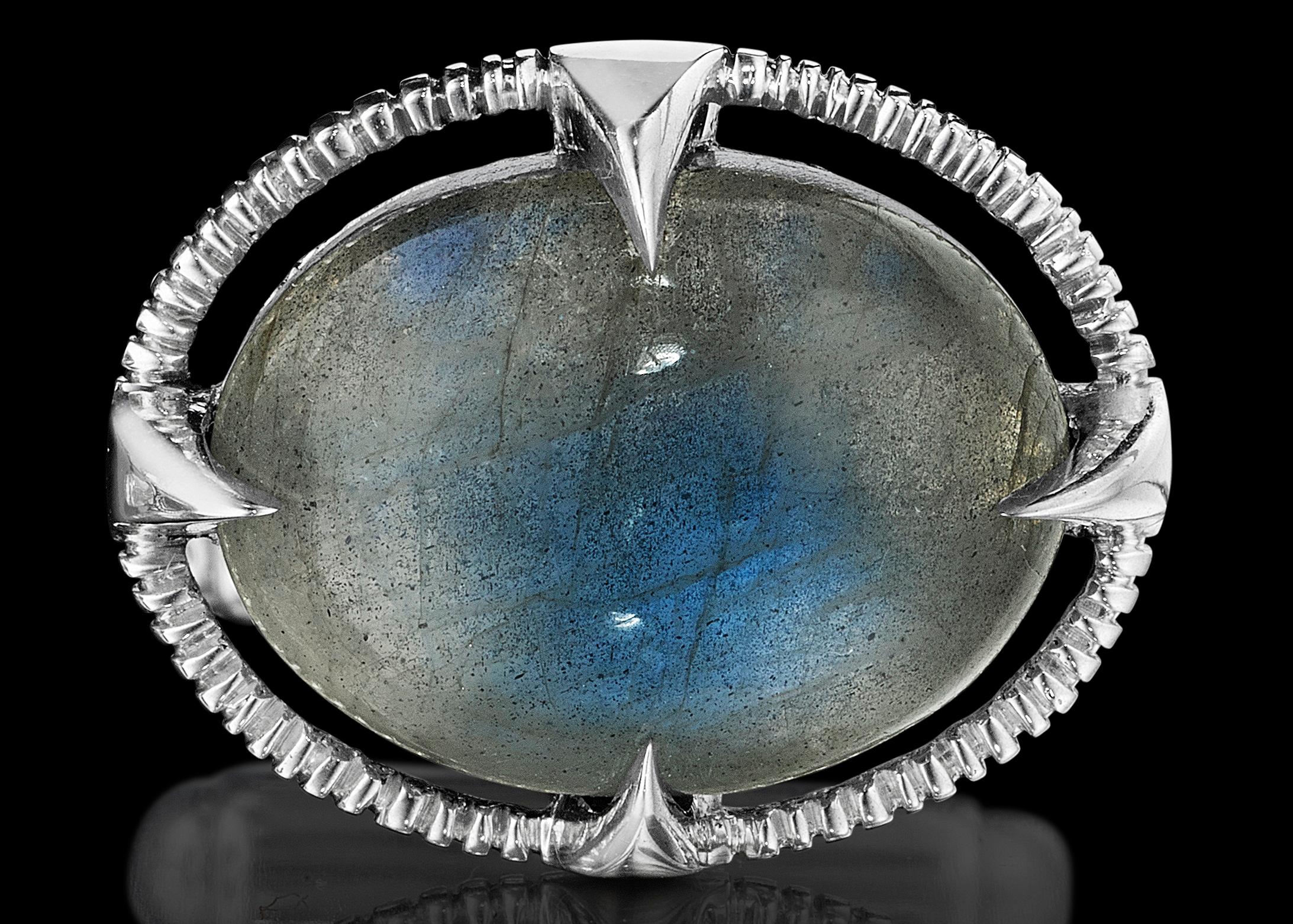 Yoki Sophisticated Labradorite Sterling Silver Cufflinks In New Condition For Sale In Annandale, VA