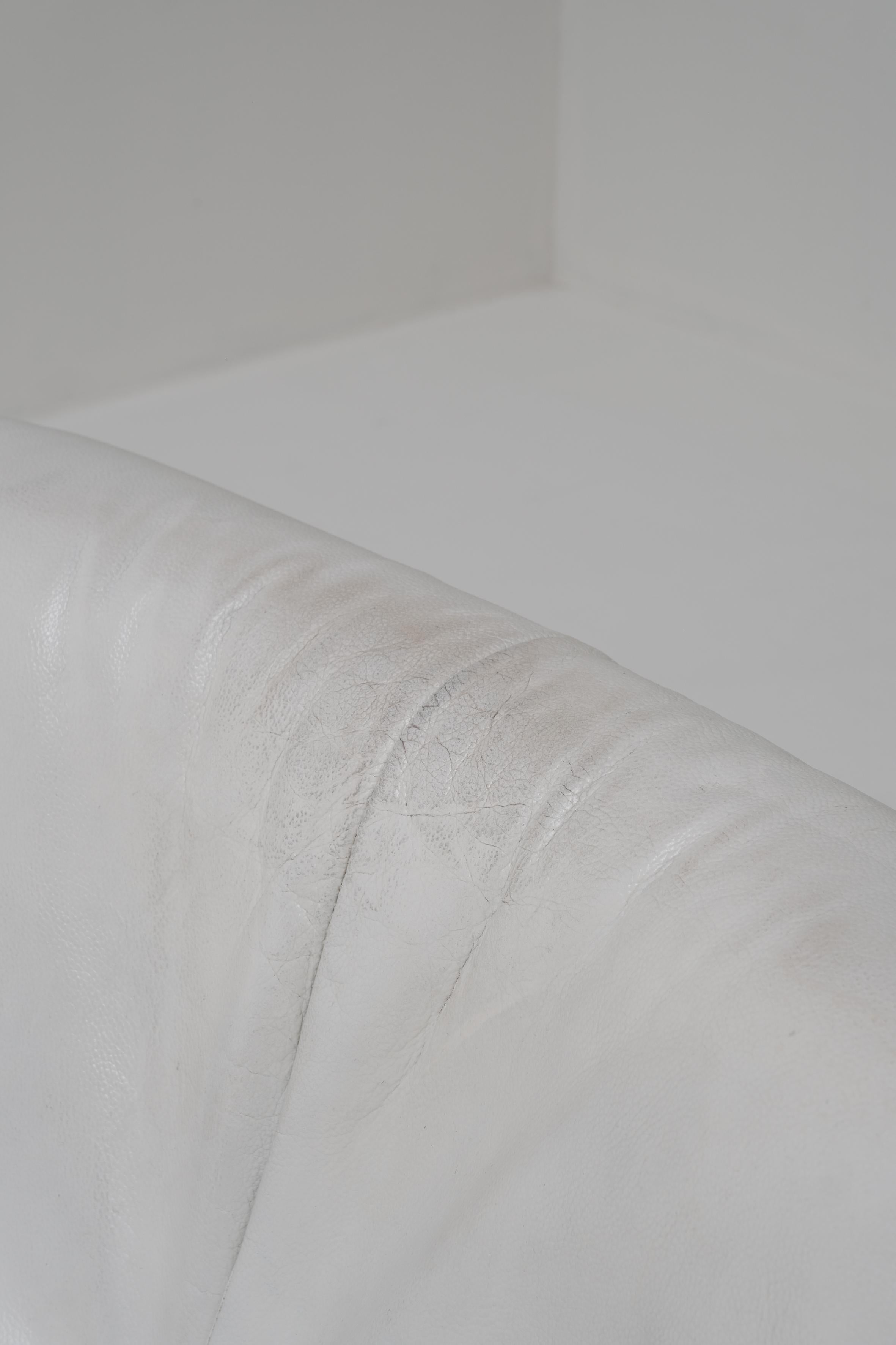 Yoko 1 seater in white chream leather In Fair Condition In Boom, Vlaams Gewest