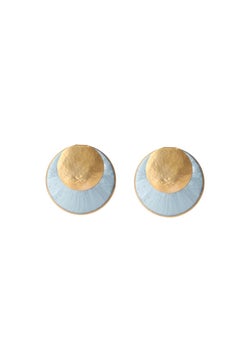 Yoko Earrings in Silk, Bronze & 24k Vermeil Gold by Katerina Makriyianni