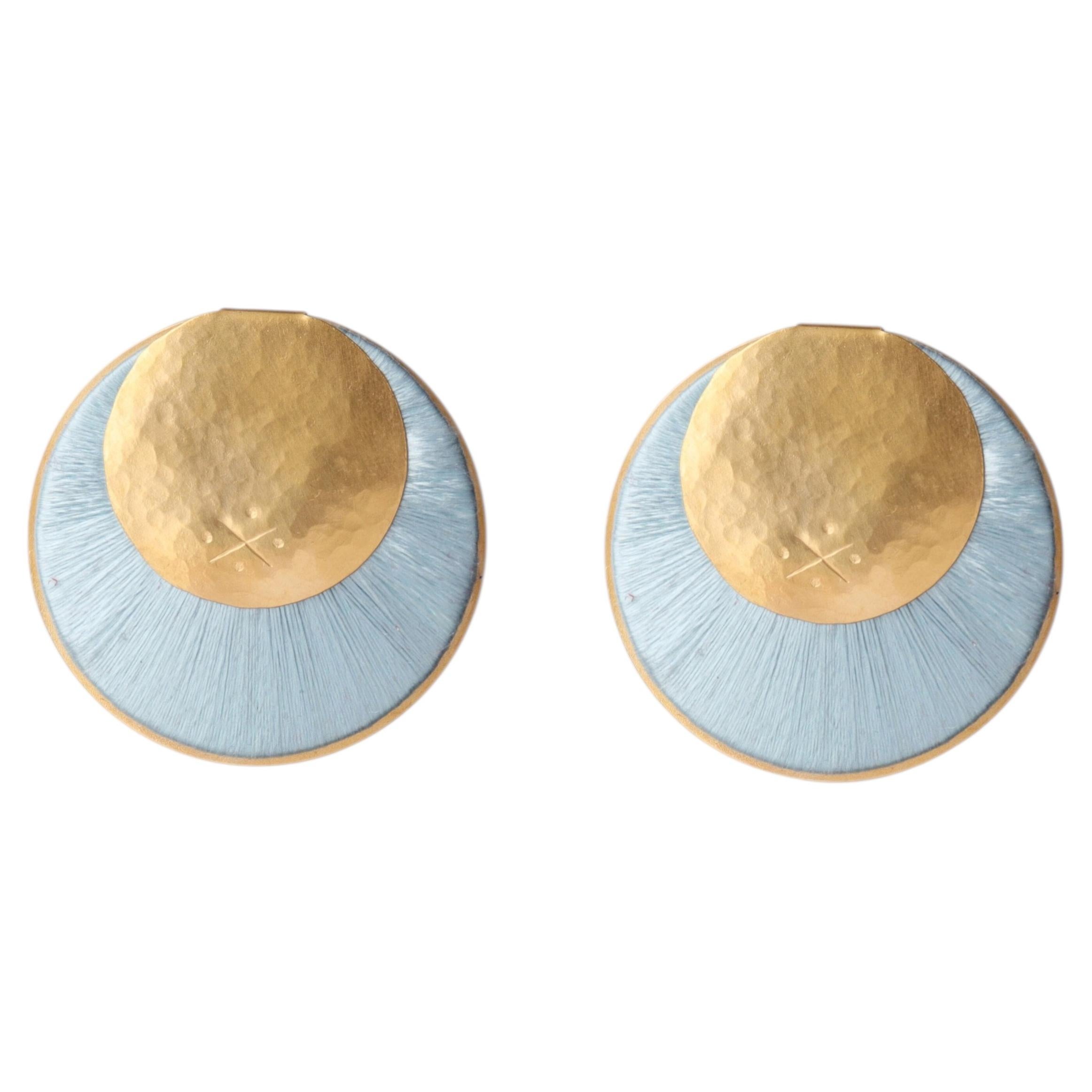 Yoko Earrings in Silk, Bronze & 24k Vermeil Gold by Katerina Makriyianni