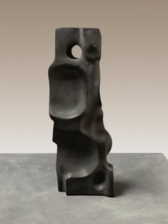 Abstract Contemporary Black Belgian Marble Sculpture by Yoko Kubrick