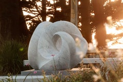 Contemporary Abstract Marble Outdoor Sculpture, Tides by Yoko Kubrick