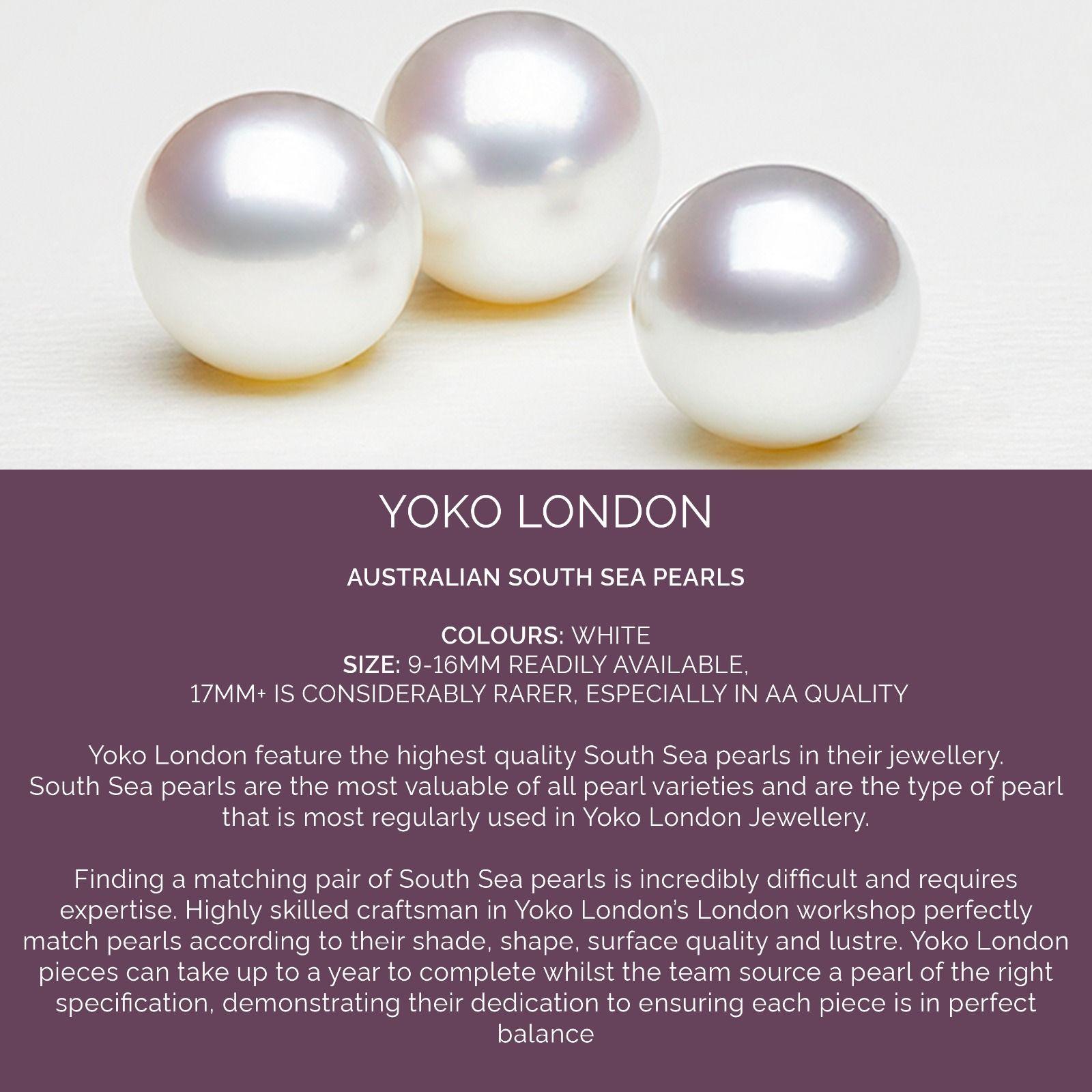 Round Cut Yoko London South Sea Pearl Stud Earrings in 18 Karat White Gold
