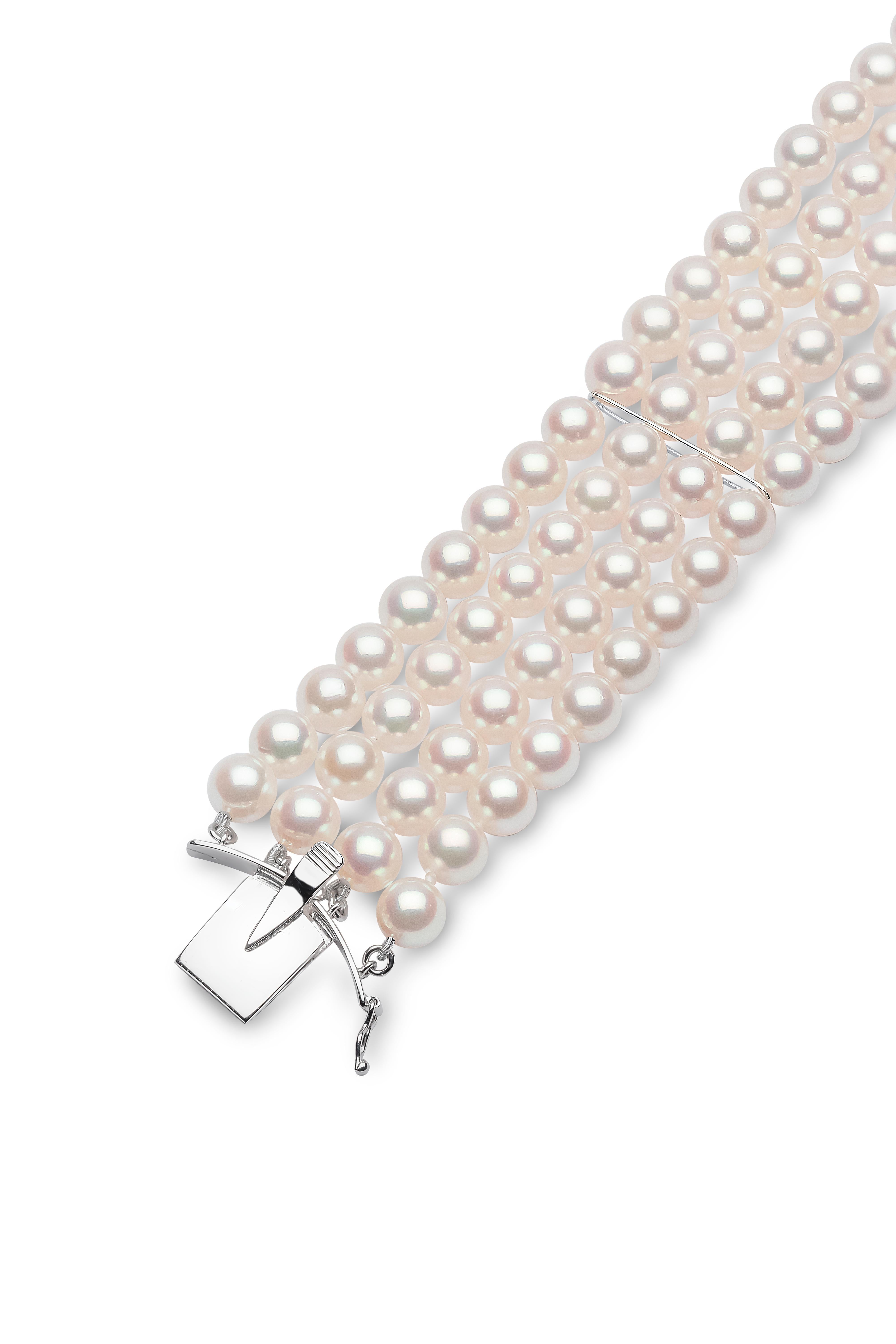 Contemporary Yoko London Akoya Pearl and Diamond Choker Necklace in 18K White Gold