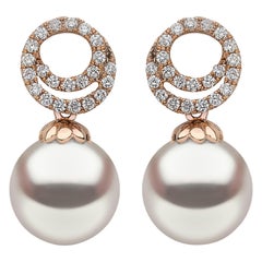 Yoko London Akoya Pearl and Diamond Earrings in 18 Karat Rose Gold