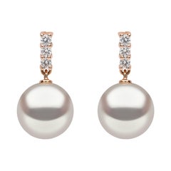 Yoko London Akoya Pearl and Diamond Earrings in 18 Karat Rose Gold