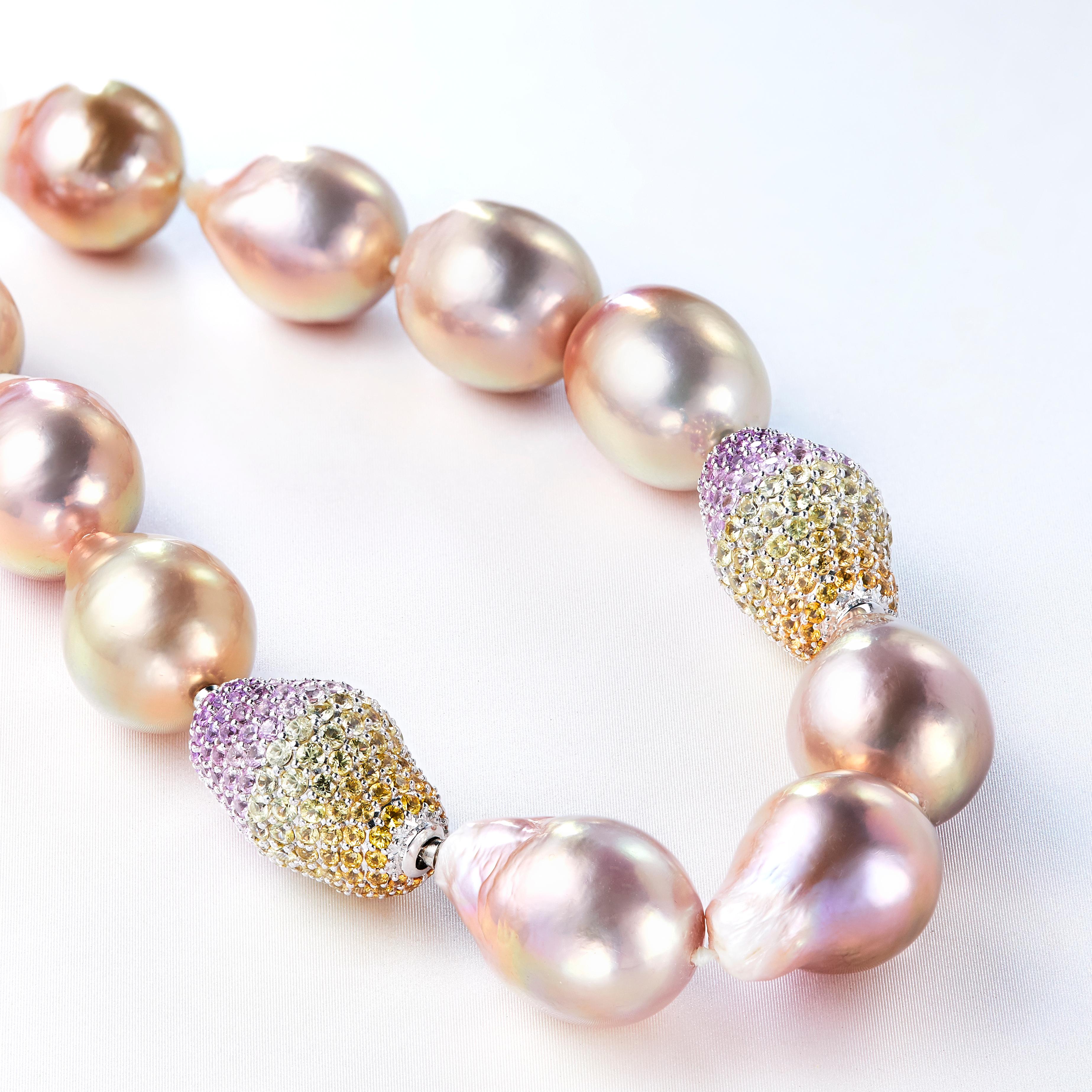 pink baroque pearl necklace