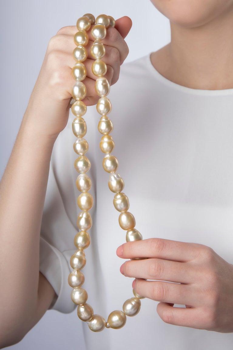Yoko London Baroque Golden South Sea Pearl Necklace For Sale at 1stDibs