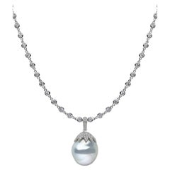 Yoko London Baroque South Sea Pearl and Diamond Pendant in 18 karat White Gold