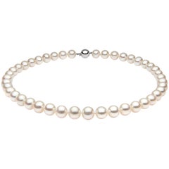 Yoko London Classic Freshwater Pearl Necklace in 18 Karat White Gold