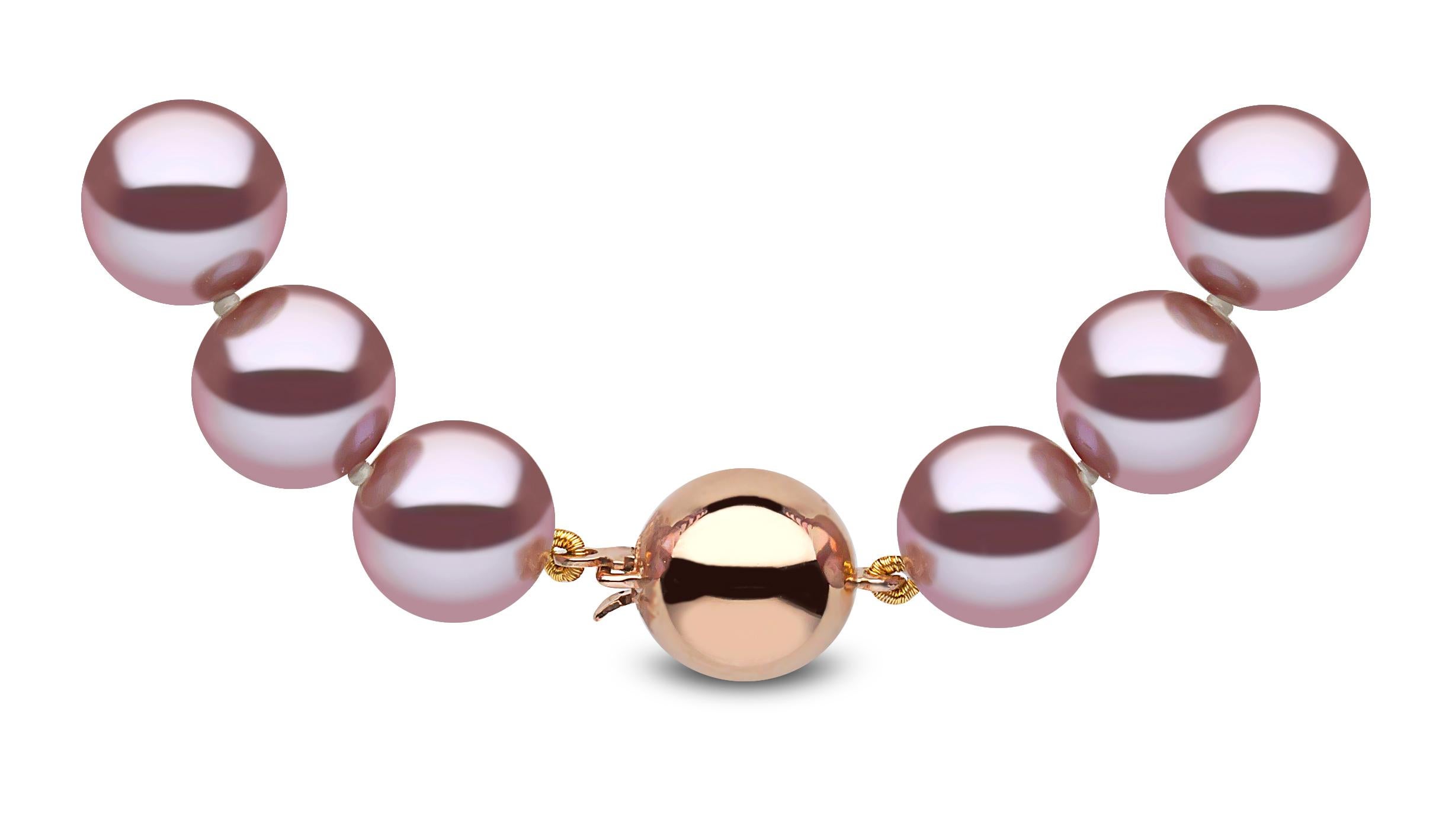 Rare and unique, this necklace by Yoko London features natural pink coloured Freshwater pearls classically strung onto a rose gold clasp. A vibrant yet classic piece, this necklace is sure to add a splash of colour to any outfit it is combined
