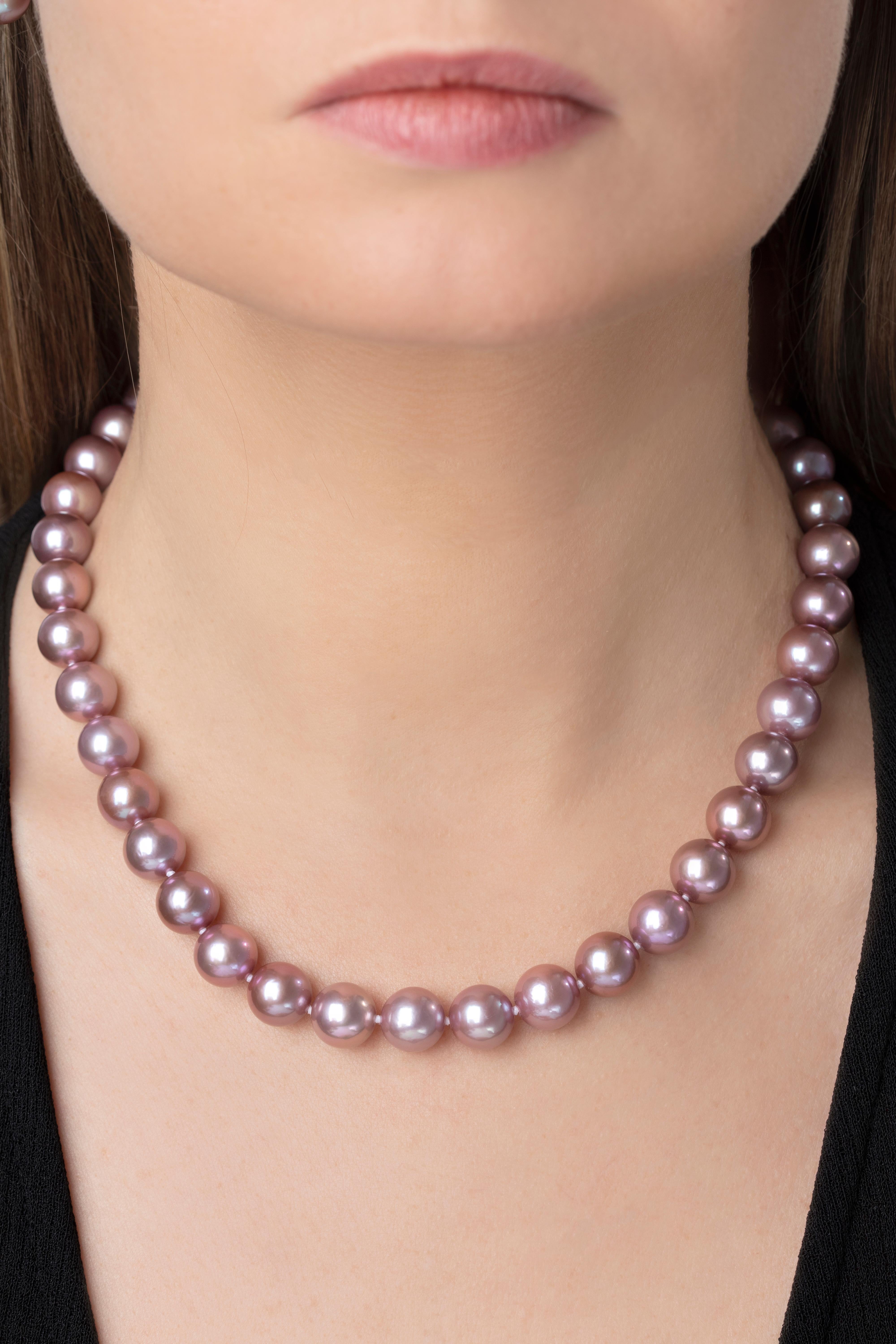 Contemporary Yoko London Classic Pink Freshwater Pearl Necklace in 18 Karat Rose Gold