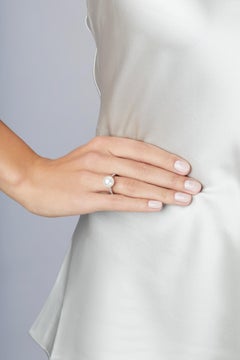 Yoko London Bague classique en or blanc 18 carats avec perles d'eau douce et diamants