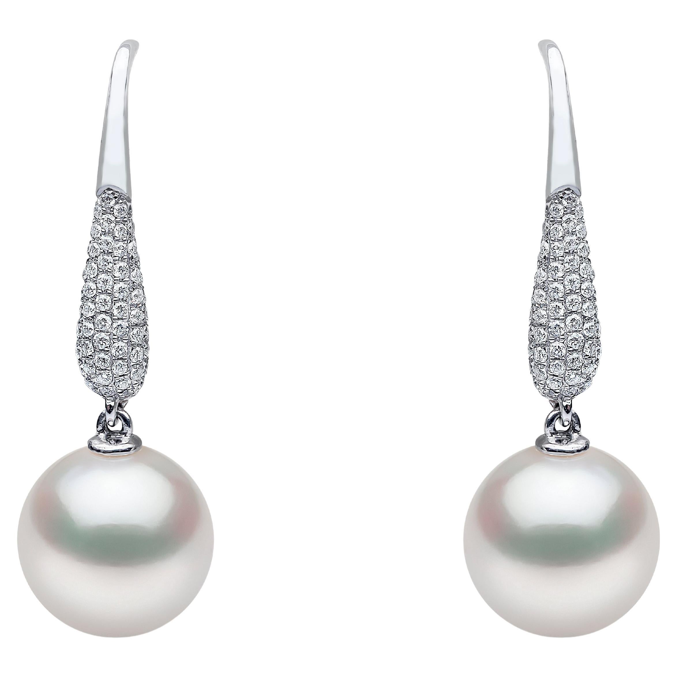 Yoko London Freshwater Pearl and Diamond Earring in 18 Karat White Gold