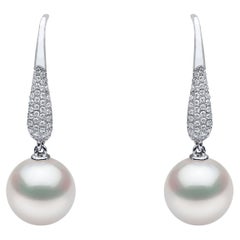 Yoko London Freshwater Pearl and Diamond Earring in 18 Karat White Gold