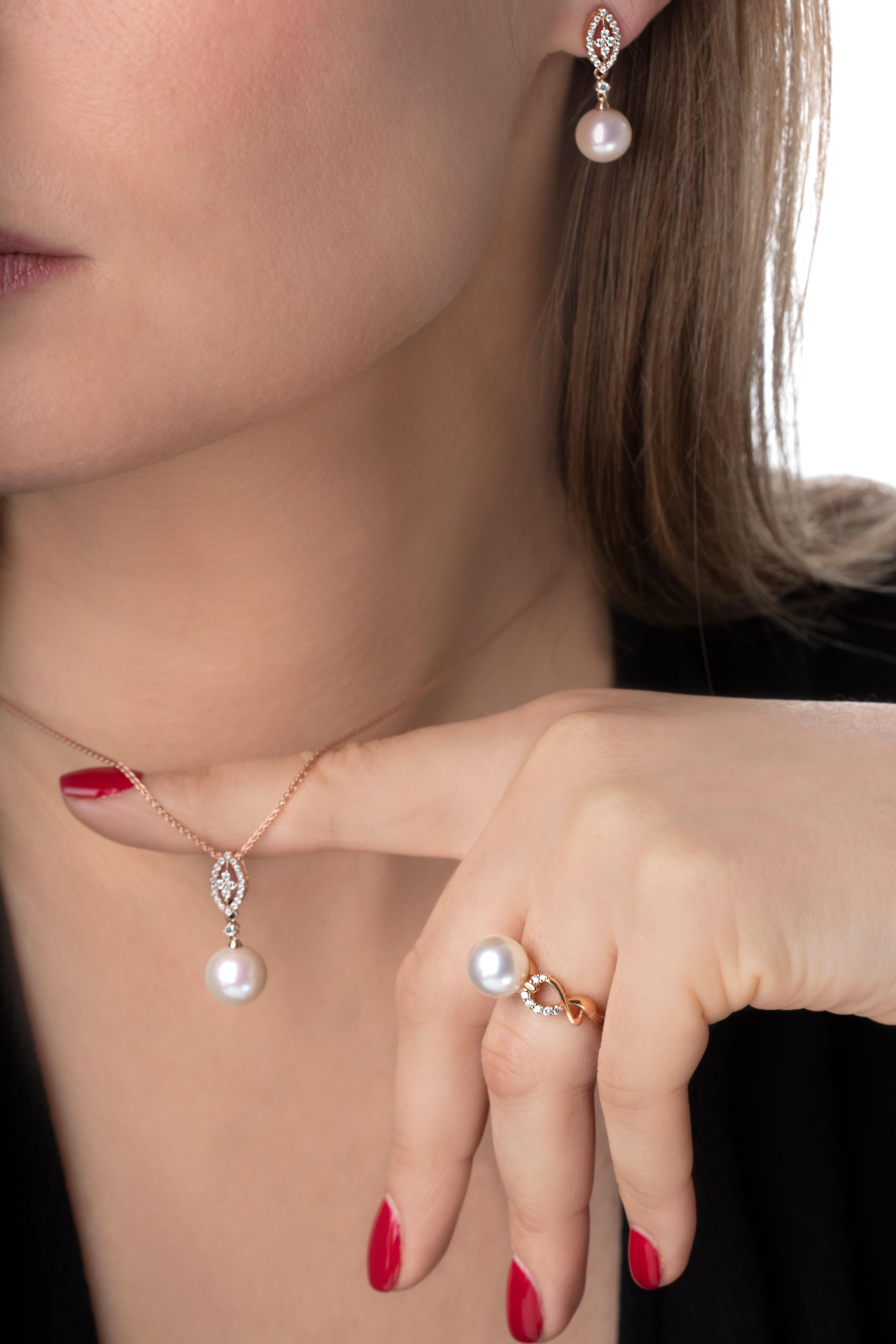  Yoko London Pendentif en or rose 18 carats avec perles d'eau douce et diamants Pour femmes 