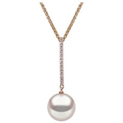 Yoko London Freshwater Pearl and Diamond Pendant in 18 Karat Rose Gold