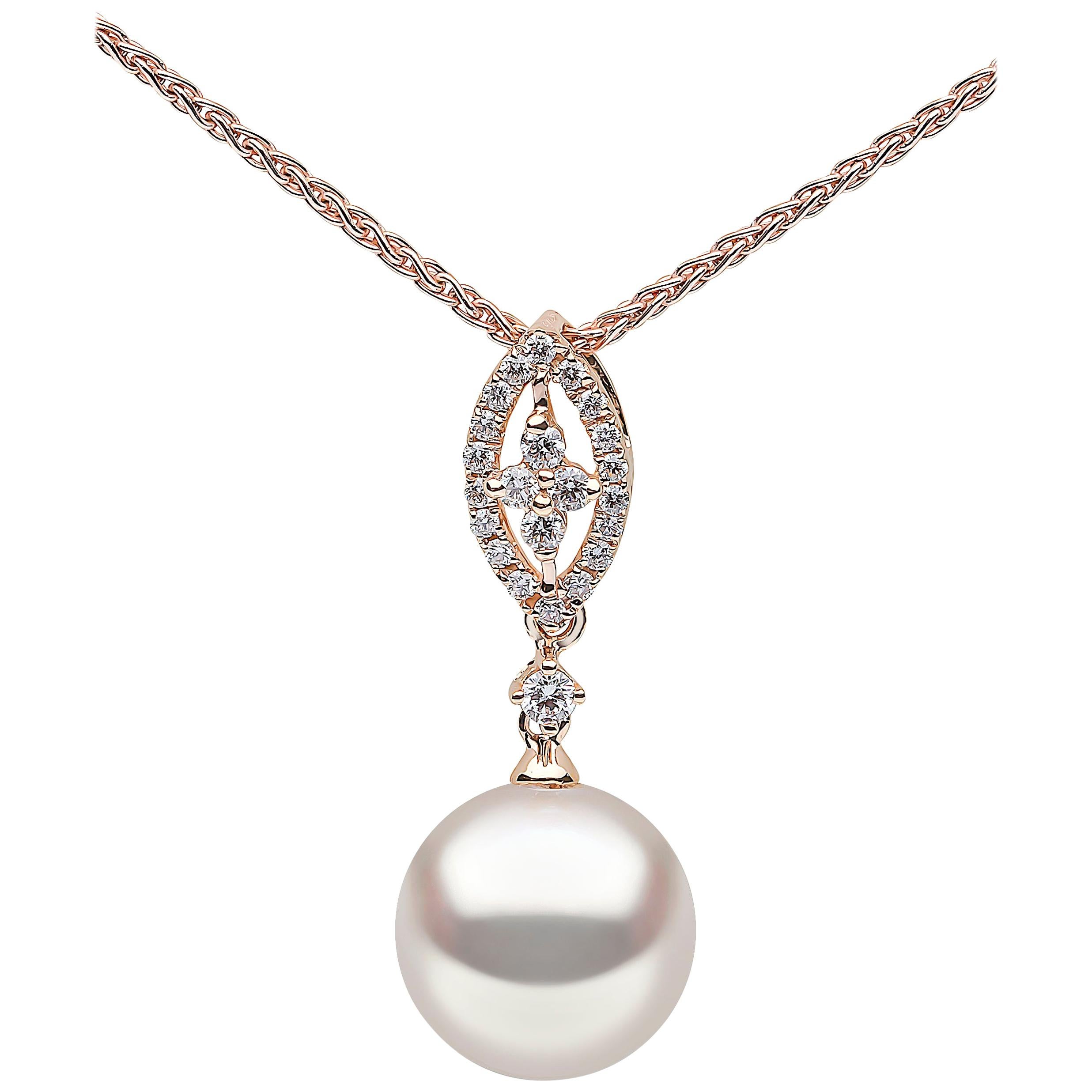 Yoko London Pendentif en or rose 18 carats avec perles d'eau douce et diamants
