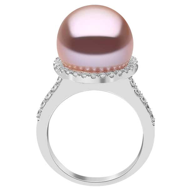 Yoko London Freshwater Pearl and Diamond Ring in 18 Karat White Gold ...