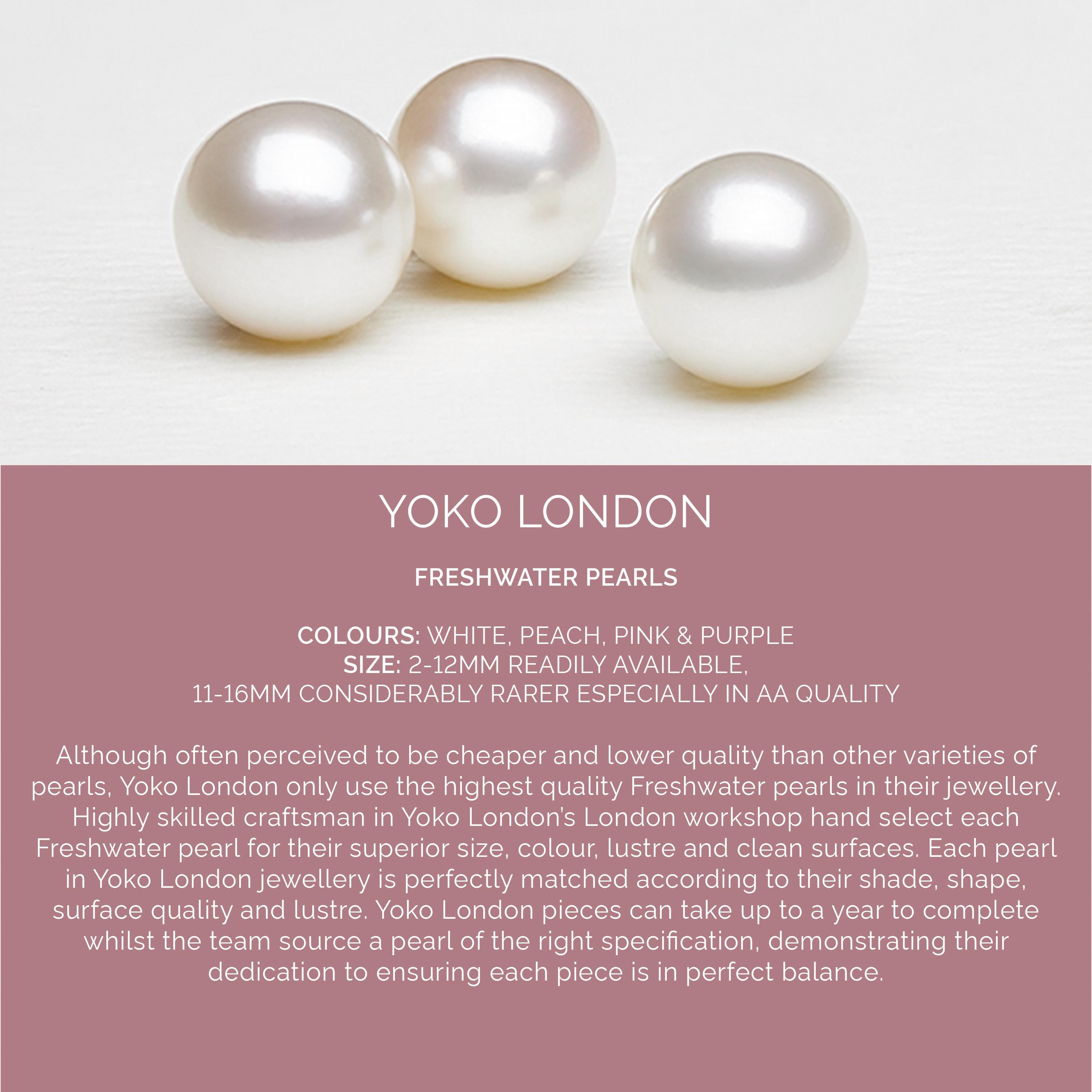 da uomo o donna Orecchini con perle d'acqua dolce e diamanti di Yoko London in oro bianco 18 carati in vendita